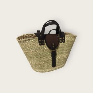 Handwoven Tote Bag with Leather